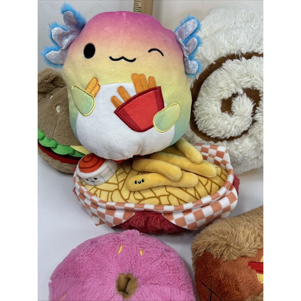 Squishable Plush Comfort Food Lot Cinnamon Bun Burger Fries Donut Hotdog Toasty - Picture 3 of 9